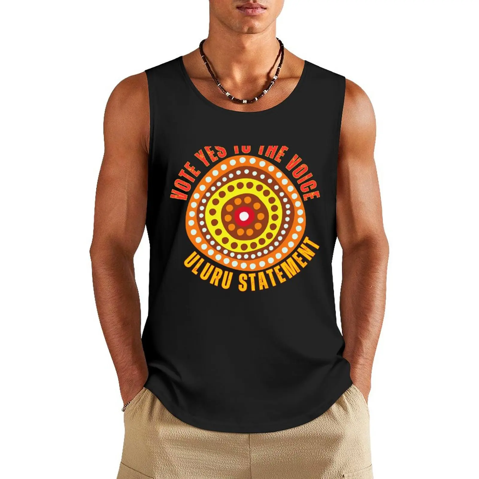 

Vote Yes To The Voice - Uluru Statement Tank Top t shirt Men's t-shirt Gym t-shirt man