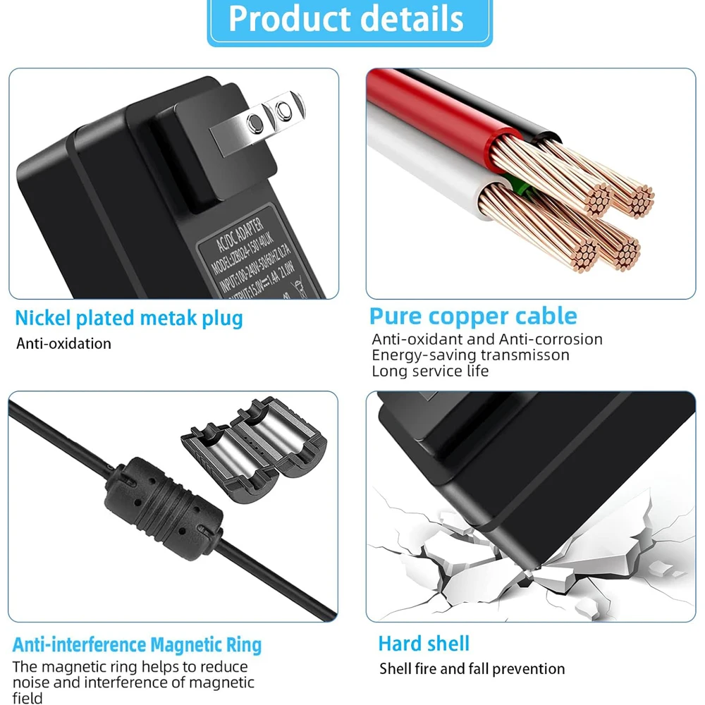 15V 1.4A Charger AC Adapter for Alexa Echo 1st 2nd Generation, Echo Show 5 (3rd Gen), Echo Show 1st Gen, Echo Plus 1st Gen, Echo