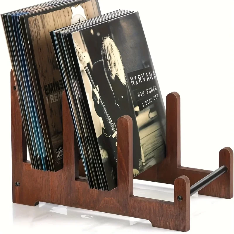 3-stufiges Holzregal für Schallplatten, Bücher und Alben mit transparenten Kunststofftrennwänden – eine vielseitige Aufbewahrungslösung für Vinyl, CDs und DVDs, unverzichtbar für die