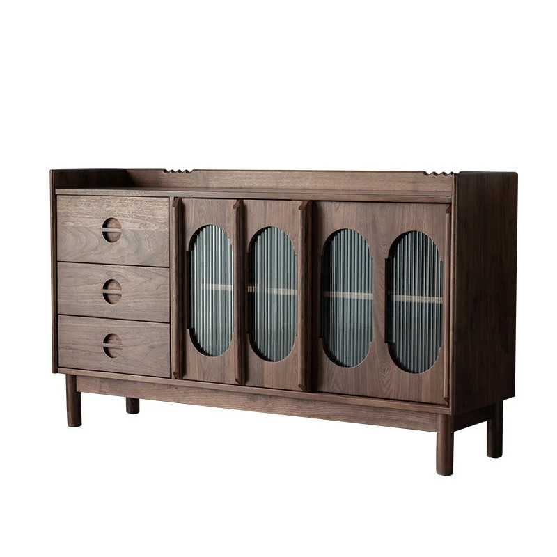 

North American black walnut, all solid wood drawer side cabinet, modern minimalist living room