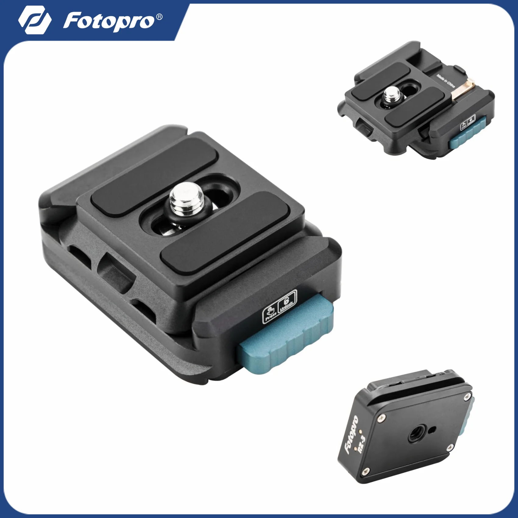 

Fotopro RZ-3 Quick Release Camera Mount Quick Setup Kit Adapter for DSLR Camera Tripod Stabilizer Handheld Gimbal Monopod Slider