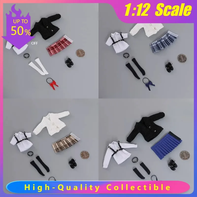 Cd042 1/12 Scale Female Soldier Long/short Sleeved JK Uniform Pleated Skirt Clothes Model Dolls for 6'' Toy Figures Decoration