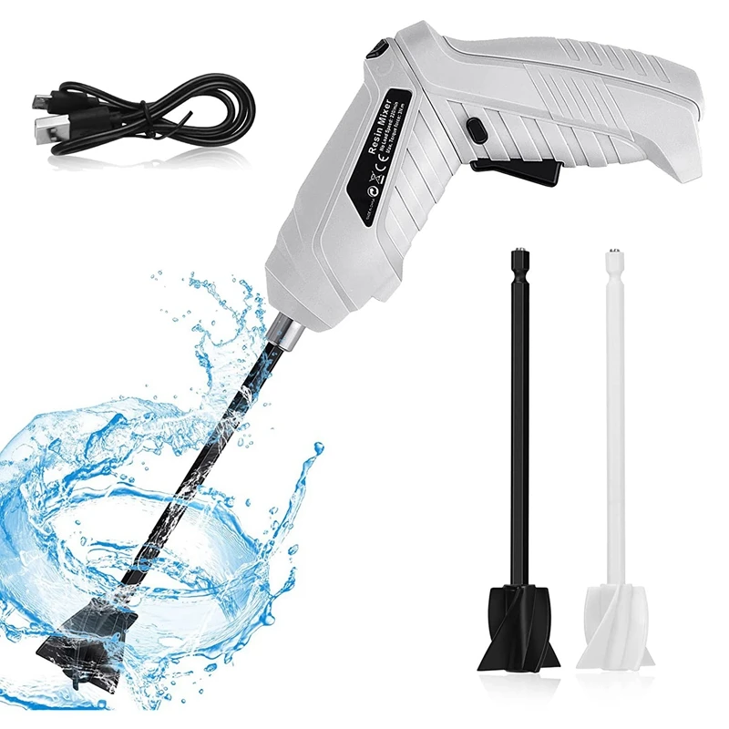 Handheld USB Powered Rechargeable Epoxy Blender For Minimizing Air Bubbles, Resin Mold & Silicone Mixing