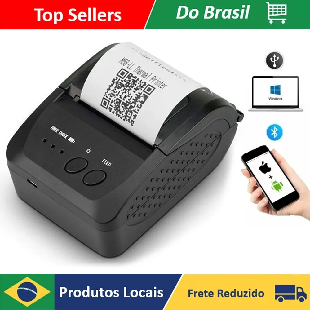 58mm Mini Portable Thermal Printer USB Wireless Receipt Printer BT Command Support ESC/POS Compatible