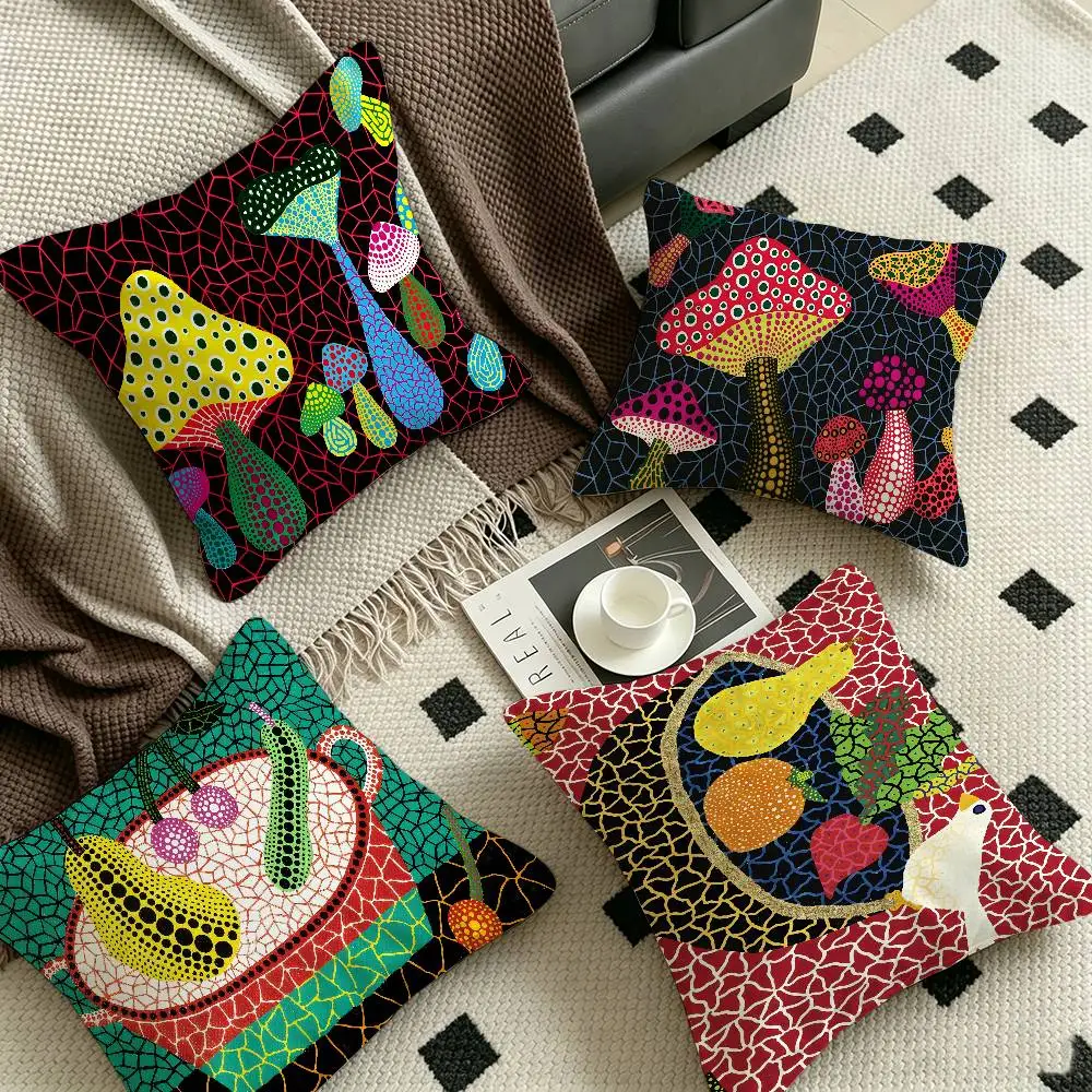 Yayoi Kusama Wave Point Pumpkin Personalized Pillow Cover Kids Bedroom Wild Party Decor Pillowcase kid Birthday shower Gift