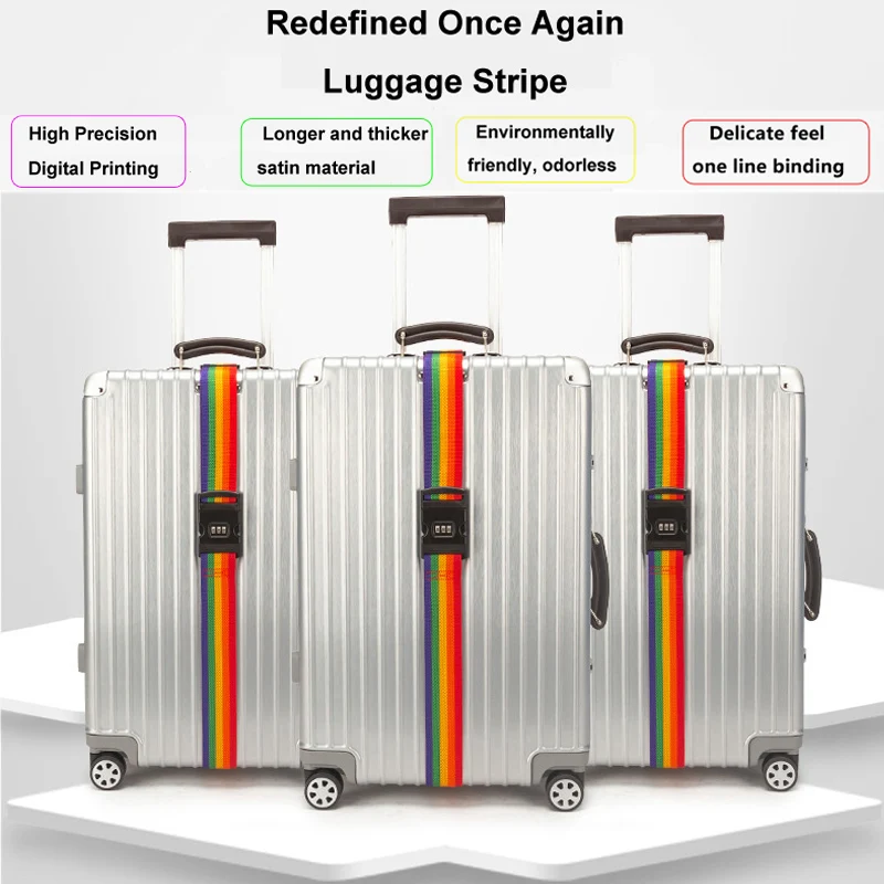 Adjustable Luggage Strap for Suitcases TSA-Approved with Lock Keep Bundling Packing Belt Suitcase Safety Travel Bag Accessories