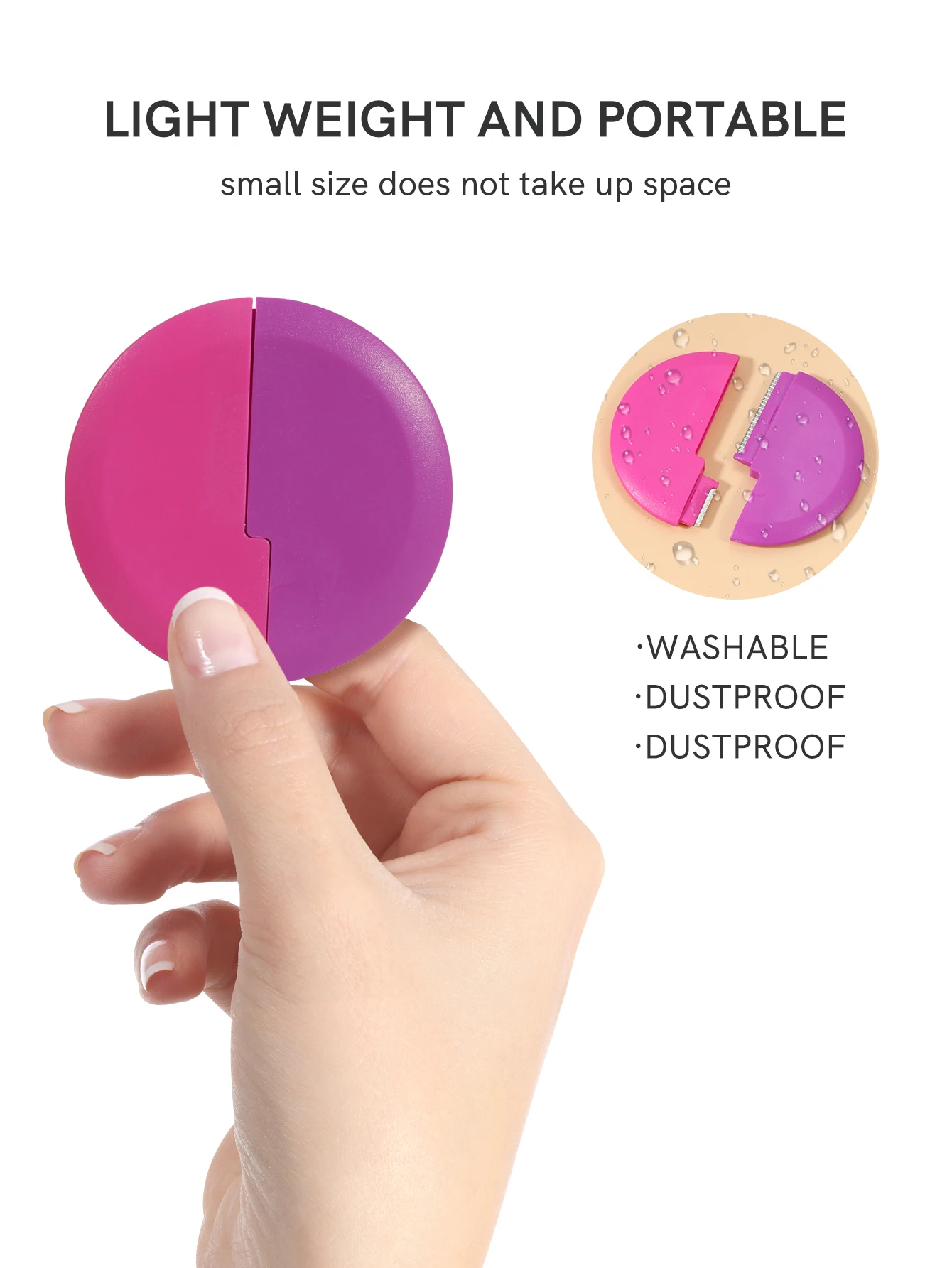 2 szt. Przenośne dwustronne okrągłe maszynki do brwi do ciastek Uniwersalne narzędzie do złuszczania Dermaplaning do twarzy, brody, włosów na twarzy