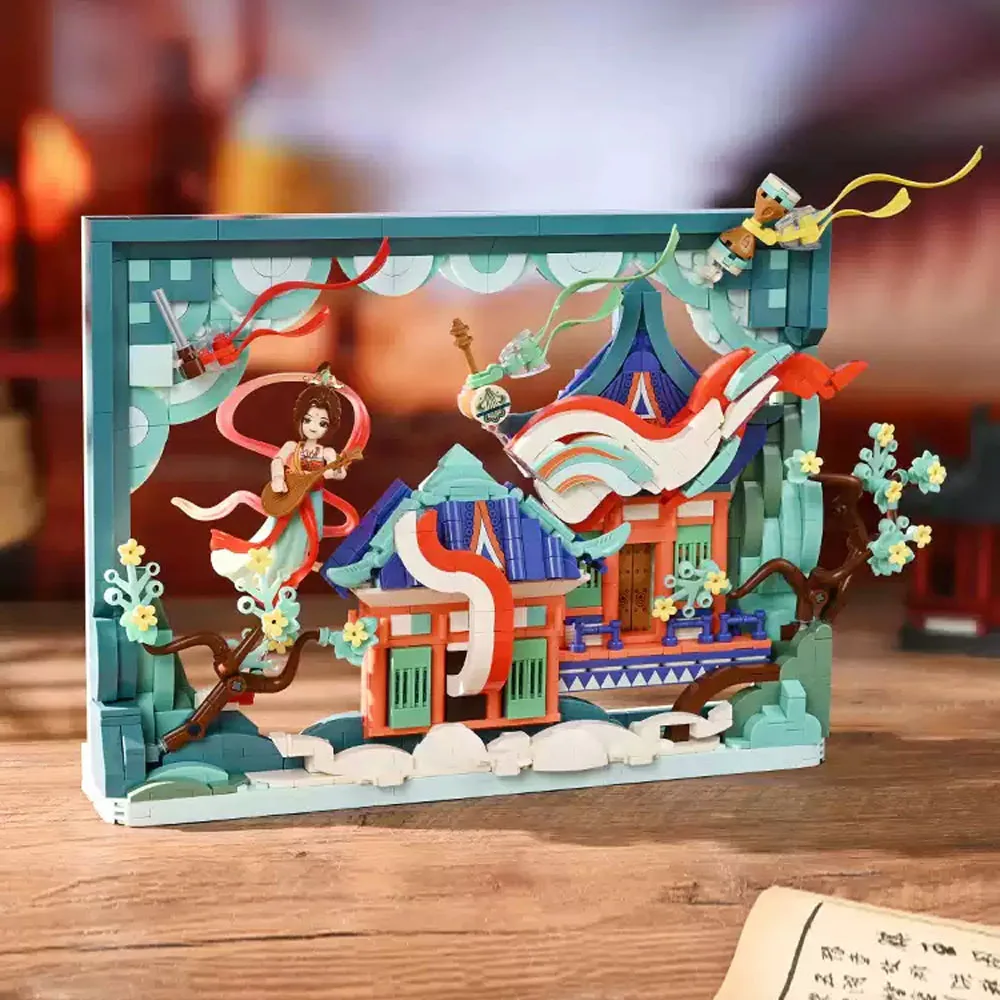 

iDEA China Historical Ancient Art Model Building Block Dunhuang Flying Painted Construction Bricks Figures Toys Collection