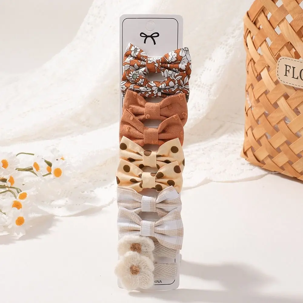 

Full Coverage Fabric Bows Hair Clips Sweet Printing Double Ponytail Children's Headwear Bowknot Head Rope For Girls