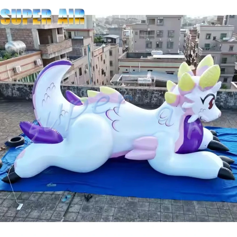 Unicornio inflable de personaje de dibujos animados de aire de demanda activa a la venta