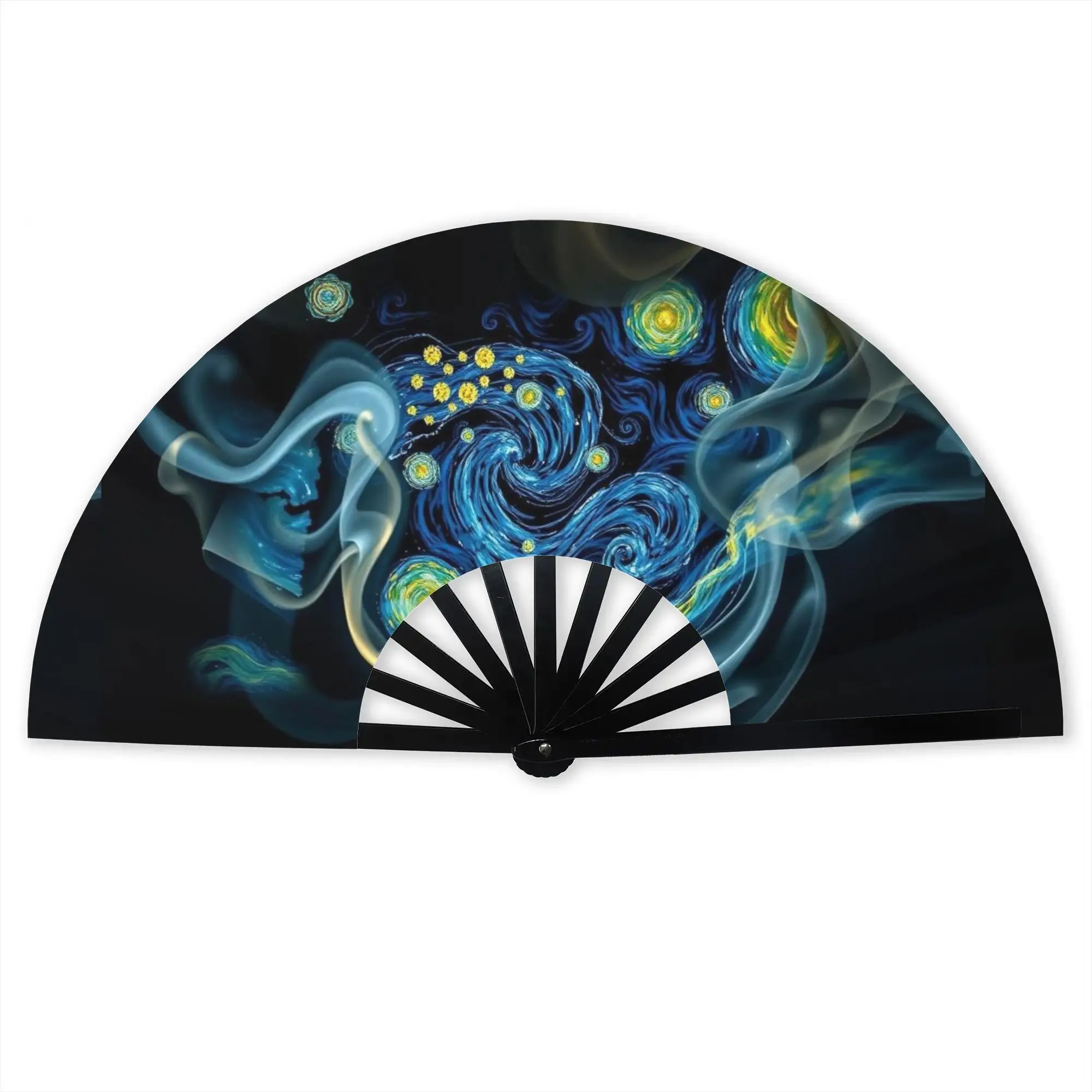 Vincent Van Gogh Painting Collage Promotional Gift Hand Fan Event Souvenir  Durable Folding Fans Unique Bulk Pack Fan