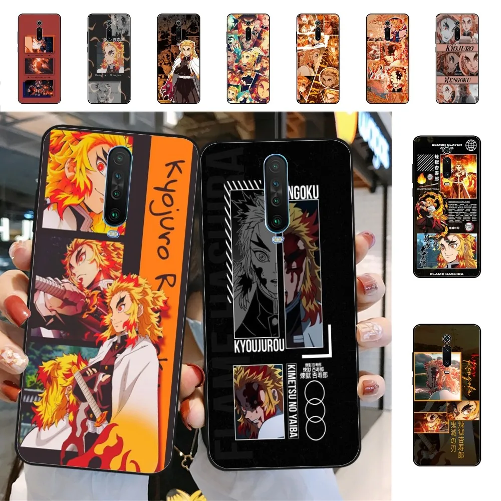 Demon Slayer Rengoku Kyoujurou Phone Case For Redmi 5 6 7 8 9 10 plus pro 6 7 8 9 A GO K20 K30 K40 pro plus F3 Fundas