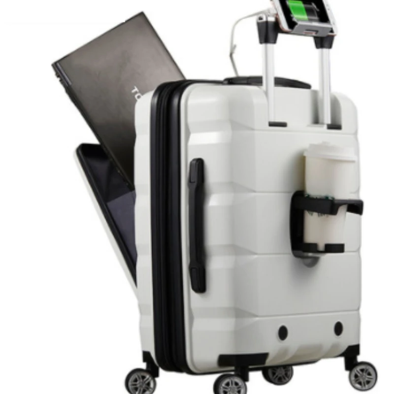 Multi-Functional Open Luggage 20-Inch 24-Inch Business Travel Boarding Bag Aluminum Frame Trolley Suitcase