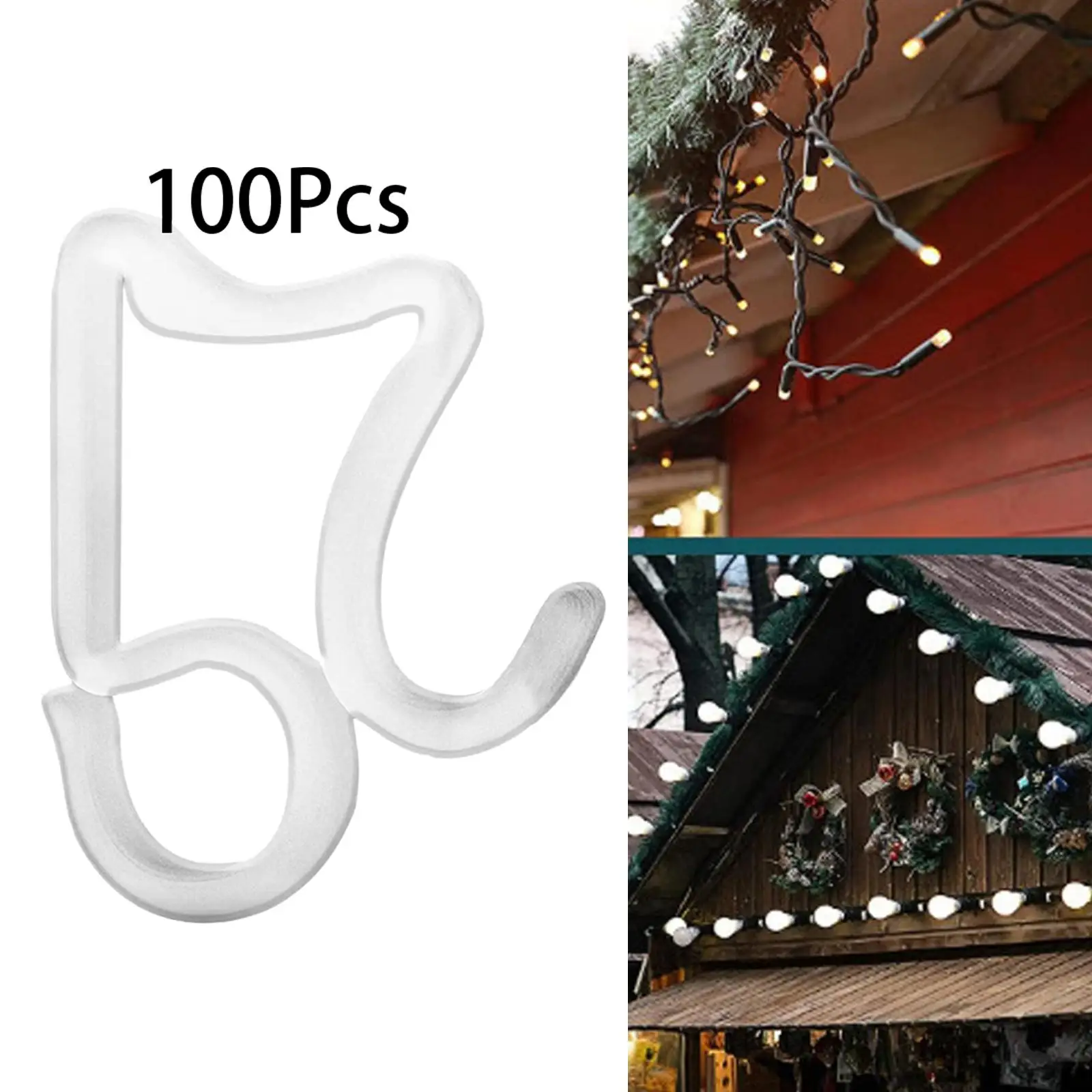 100Pcs Christmas Light Clips All Purpose Gutter Clips for Eave Christmas