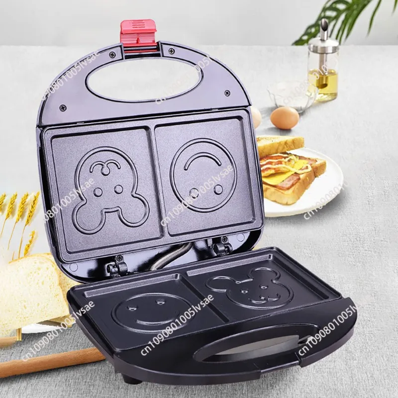 110V US standard sandwich waffle  face cartoon pattern bread  toaster breakfast machine cookie machine