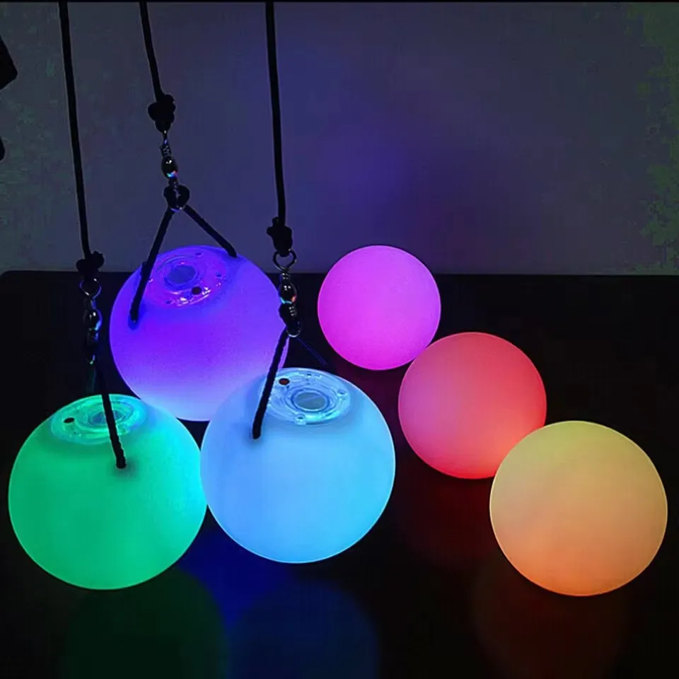 1/2pcs LED Colorful Luminous Ball That Changes Colors Swing Ball for Fitness Dancing and Flashing Toy Ball for Kids Adults Alike