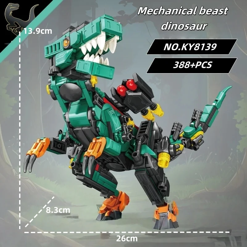 مكعبات بناء ديناصور الحيوانات الميكانيكية الجذعية DIY نموذج اللعب عدة زخرفة الزخرفية عطلة هدايا عيد الميلاد للأطفال البالغين