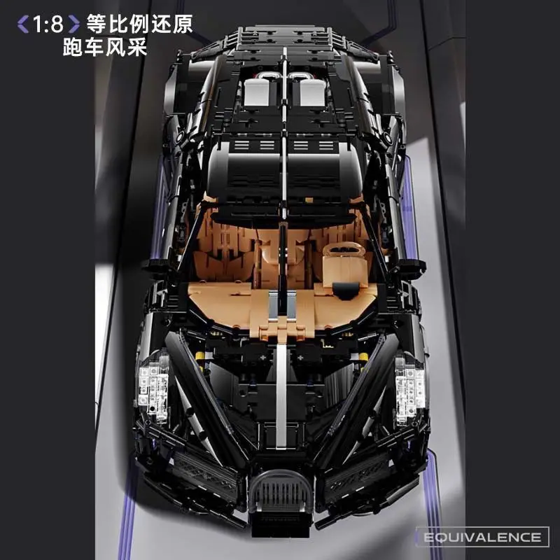 13163s molde rei bloco de construção carro técnico controle remoto la voiture noire esporte carro corrida modelo brinquedos crianças presente natal