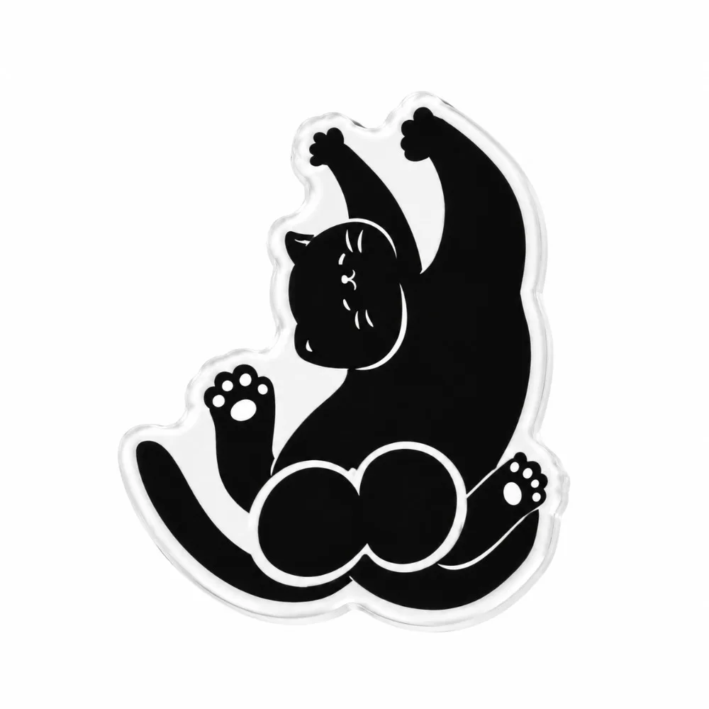 Cute Cartoon Theme Cat Fridge Magnet Cartoon Pattern Simulation Refrigerator Magnet Acrylic Rotatable 3D Refrigerator Stickers