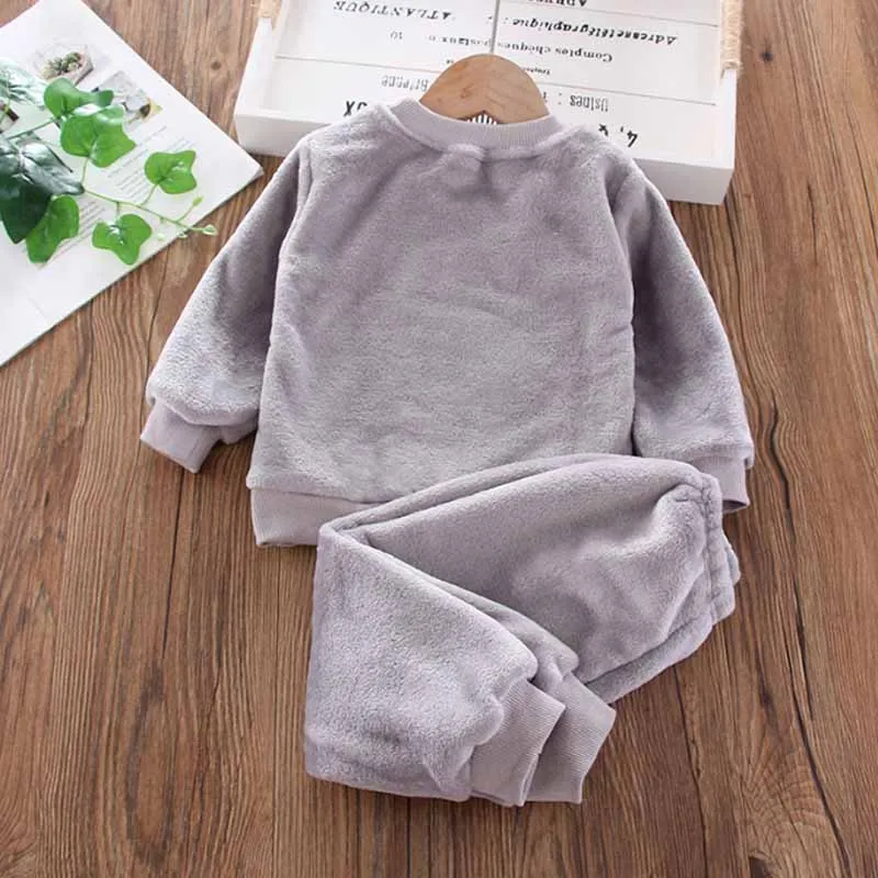 Children\'s Bear Set Boy Round Neck Long Sleeve Suit Autumn Winter New Girl Warm Fashion Casual Comfortable 2 Pieces 12M-6 Years