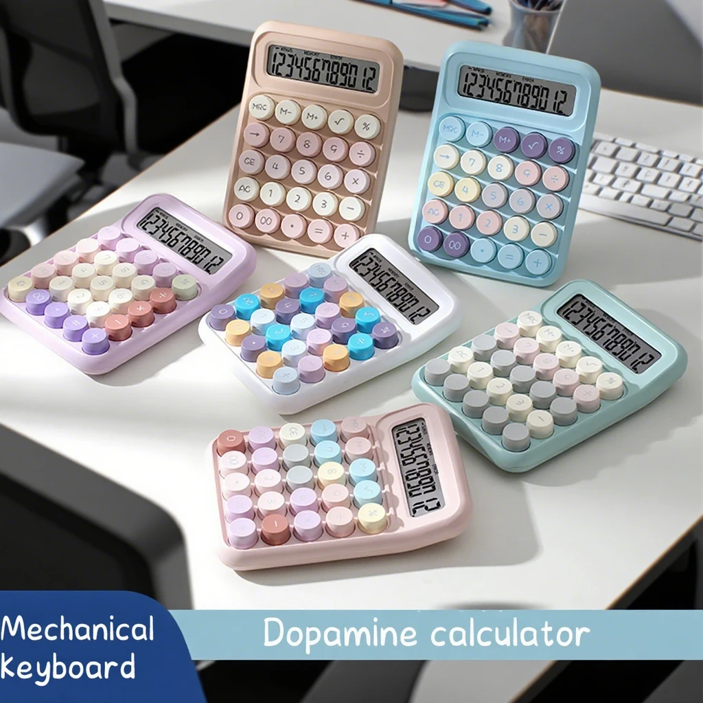 Calculadora de escritorio LED de 12 bits en color, con sonido de clic sensible, adecuada para uso en oficina, una necesidad de oficina.