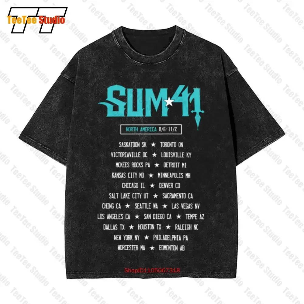 Sum 41 Blue Demon Tour Dates Band Vintage Oversized T-Shirt JYQD