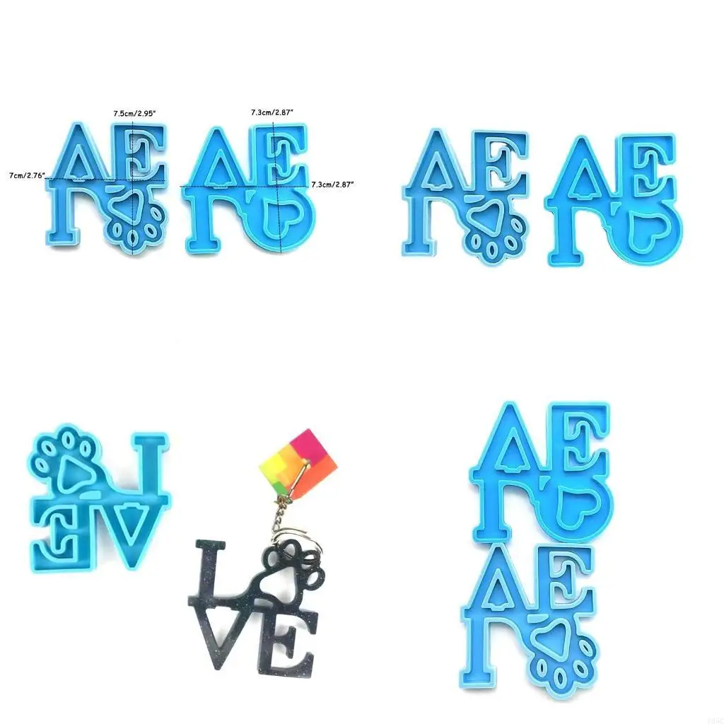 195C Resin Casting Silicone Mold Love Dog Paw Keychain Pendant Jewelry Mould DIY