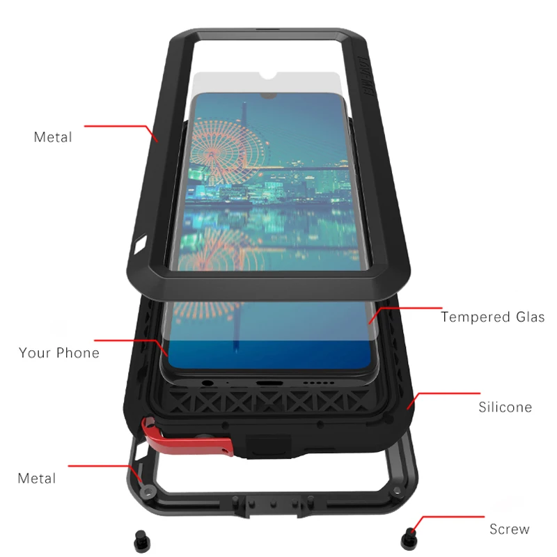 LOVE MEI Case For iphone 12 11 Pro XS Max XR X 6 7 8 Plus Cover For Apple iphone 12 Mini Heavy Duty Waterproof Metal Armor case