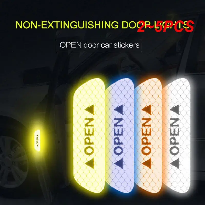 2~5PCS Car OPEN Reflective Warning Mark Reflective Open Notice Accessories Exterior For F30 golf 7 Mustang