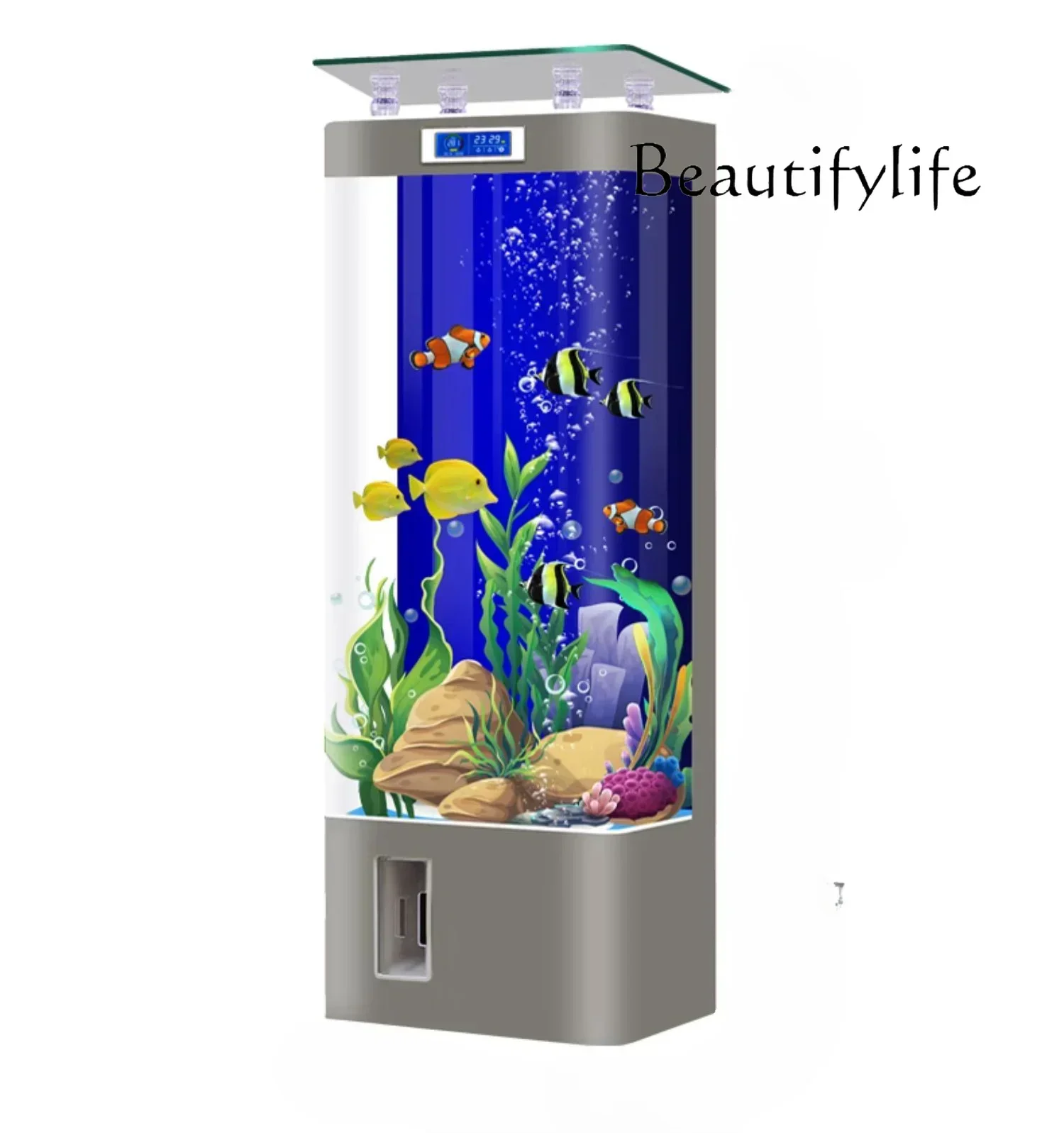 New Smart Fish Globe Living Room Home Medium Vertical One-Click Sewage Ecological Glass Free Replacement Aquarium  home decor