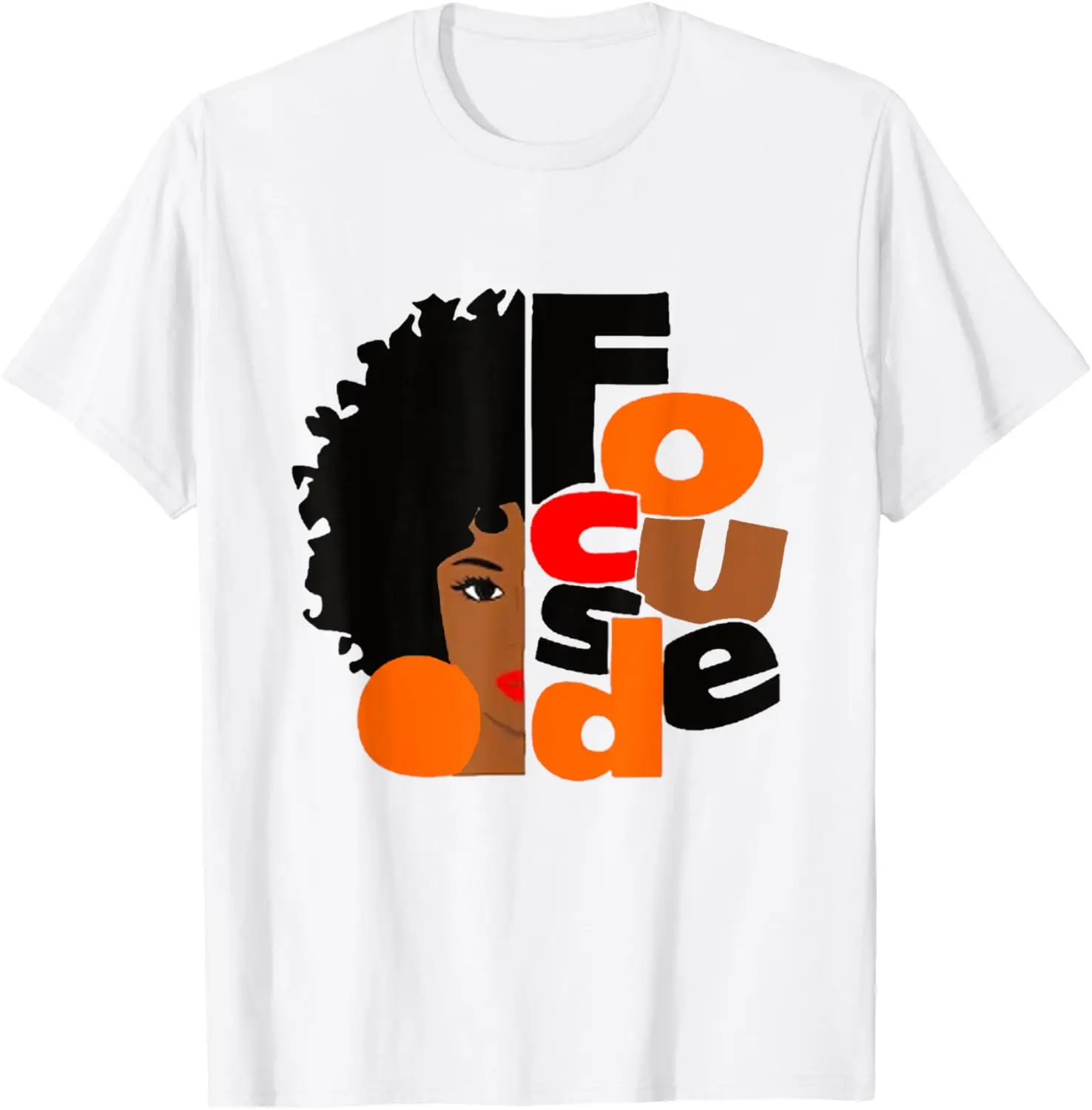 

Футболка Focused Black Girl с меланином в афроамериканском стиле