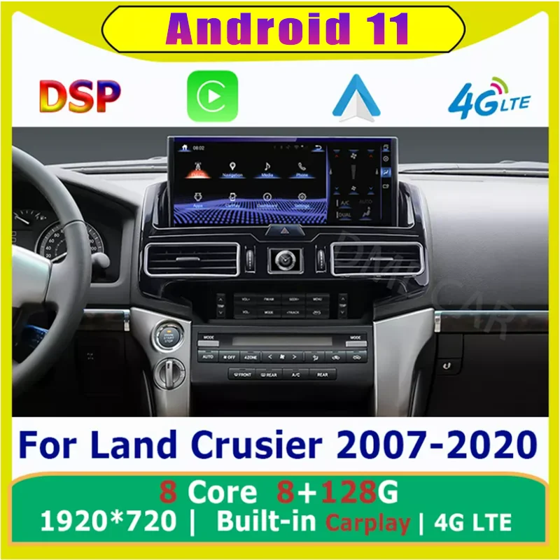 

12.5" Android 11 Anti-Glare Android Car Radio For TOYOTA LAND CRUISER 200 LC200 2007- 2020 GPS Navigation DVD Multimedia Player