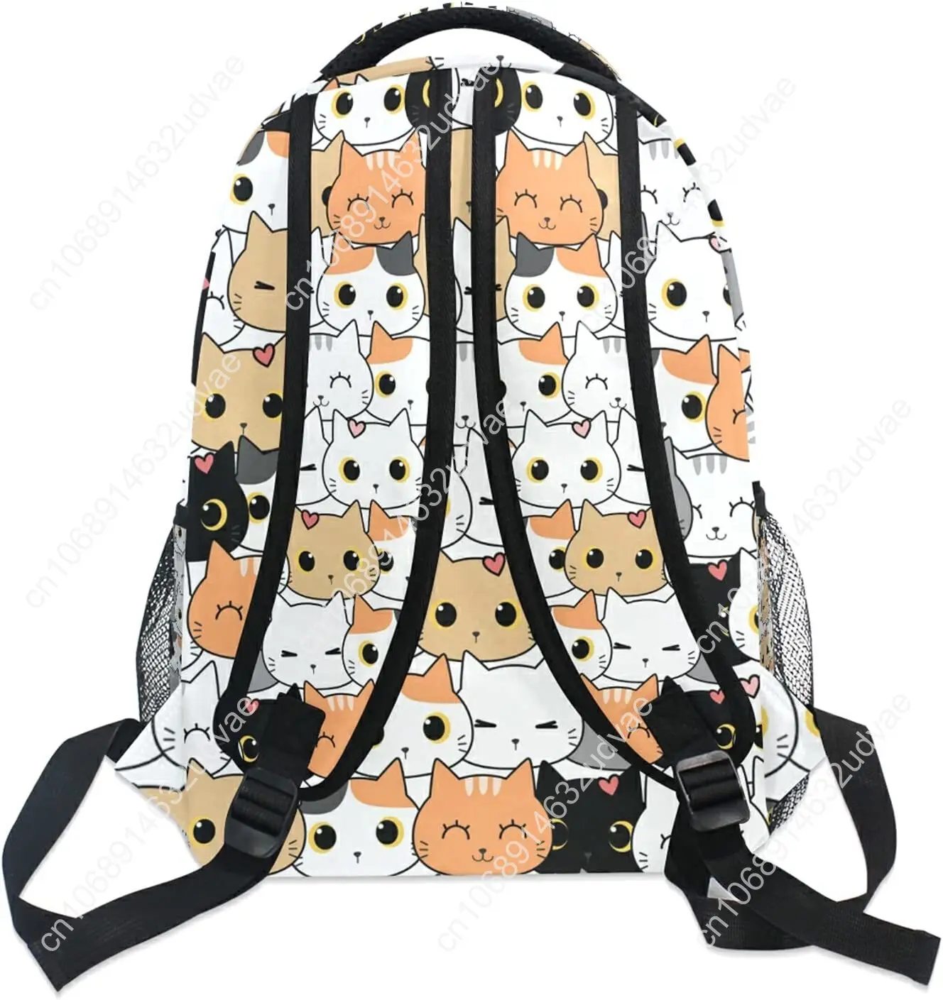Cute Cats Backpacks for School Travel Laptop Backpack with Water Bottle Pocket Lightweight Adjustable Buckle Casual Daypack