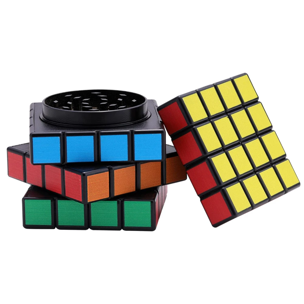 Magnet Magic Cube Four Layers Grinder Multif Grinder Metal Grinder Cigarette Tobacco Herb Grinder Shredder Spice Crusher 58mm