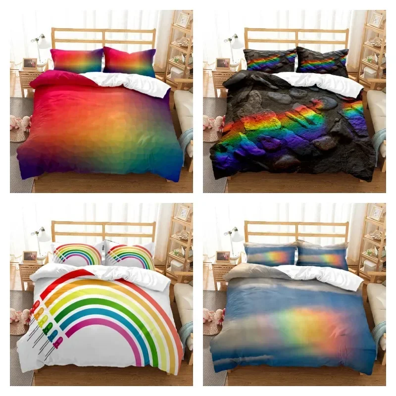 

Rainbow Digital Printing Polyester Bedding Set for Boys and Girls Bedding Set for Teenagers Bedding Set Exquisite Printing