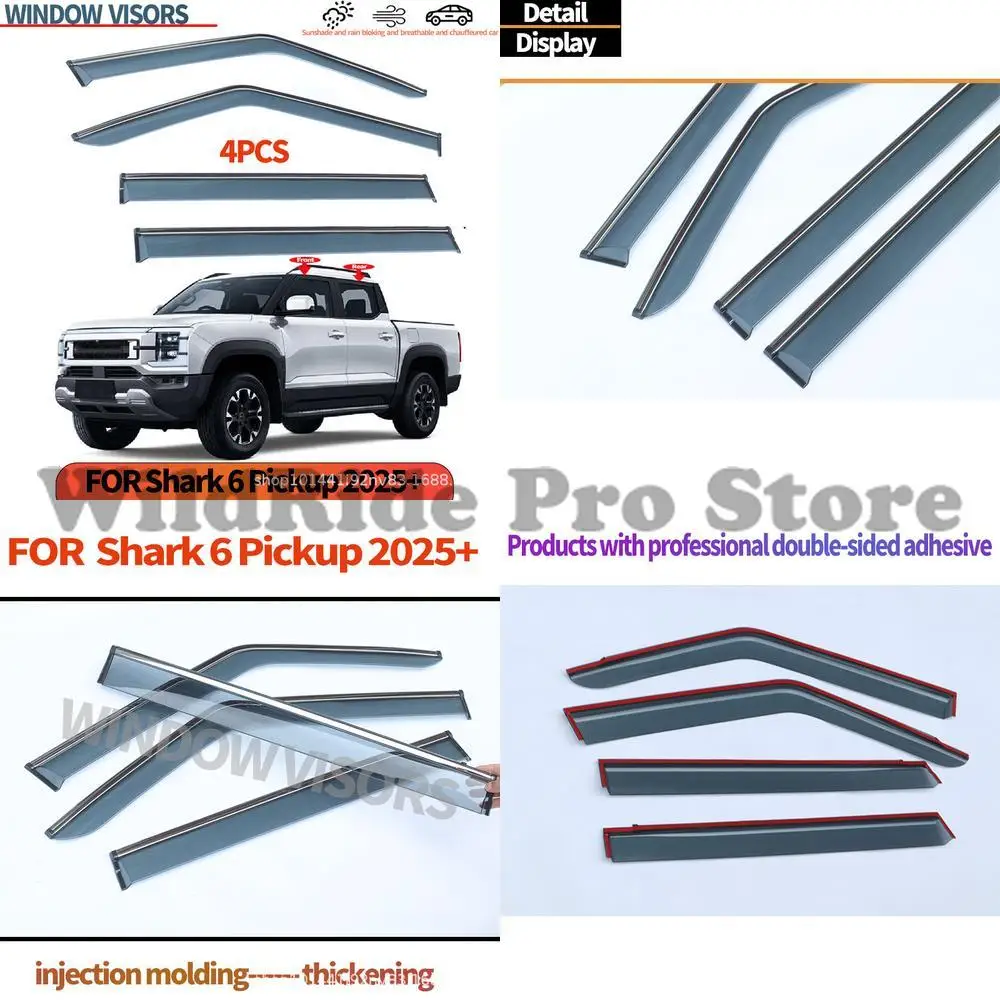 

1 set For 2025 BYD Shark RHD Car Rain Visor PC Pickup Window Rain Deflector Wholesale