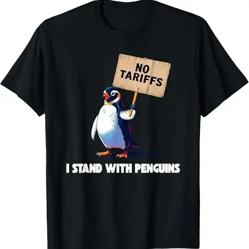No Tariffs Penguin Protest Heard Island I Stand With T Shirt