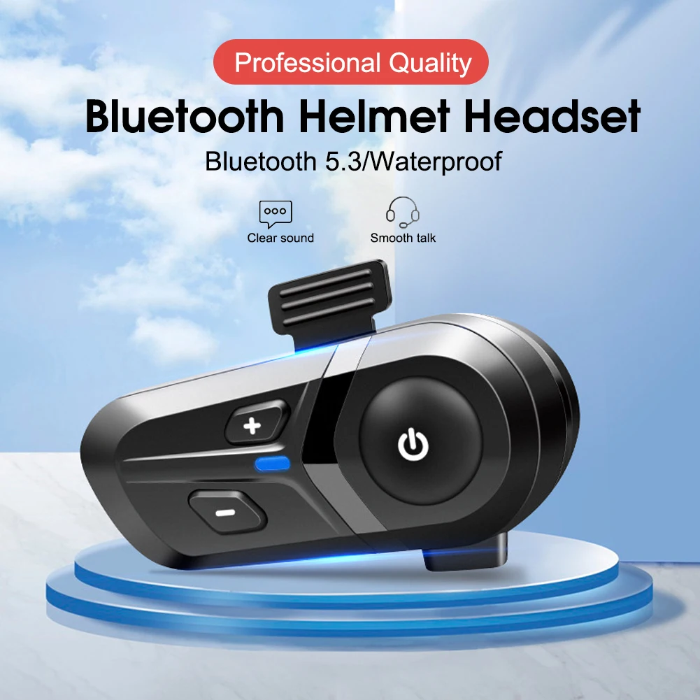 Motorcycle Helmet Headset BT5.3 Wireless Helmet Earphones Hands-free Call with Mic Intercom Headphones Waterproof for Helmet