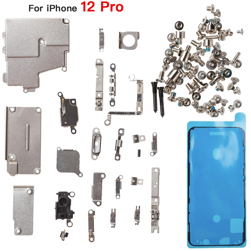 Accesorios interiores para iPhone X XS XR 11 12 Mini Pro Max soporte de Metal con juego de tornillos completos reemplazo impermeable