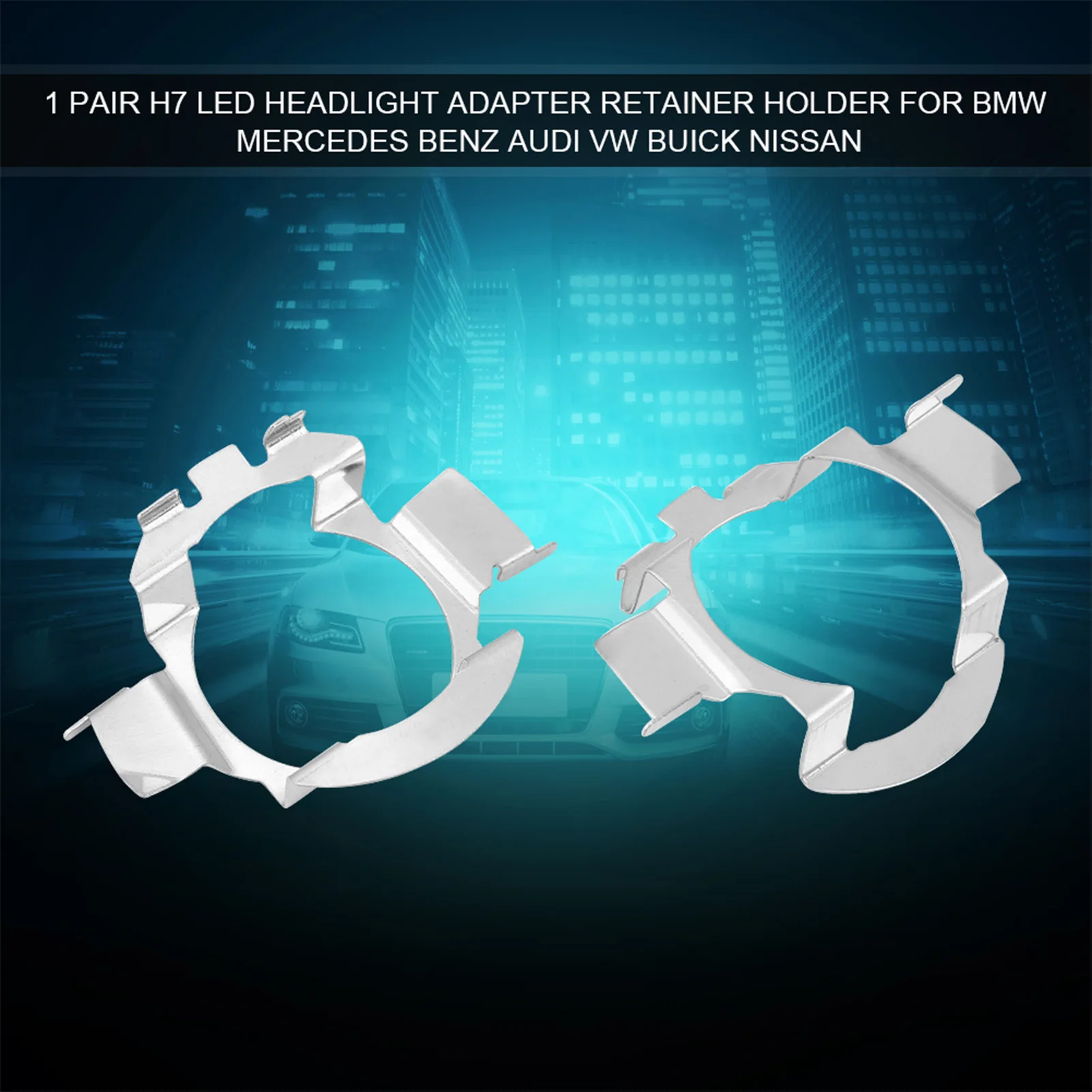 1 Pair H7 LED Headlight Adapter Retainer Clips for H7 Halogen to LED Conversion