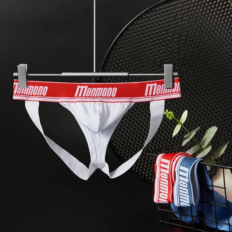 Cotton Sexy Jockstrap Thongs for Men Skin Friendly Simple Bulge Pouch Underpants Male Backless Hip Lift Breathable Sports Shorts