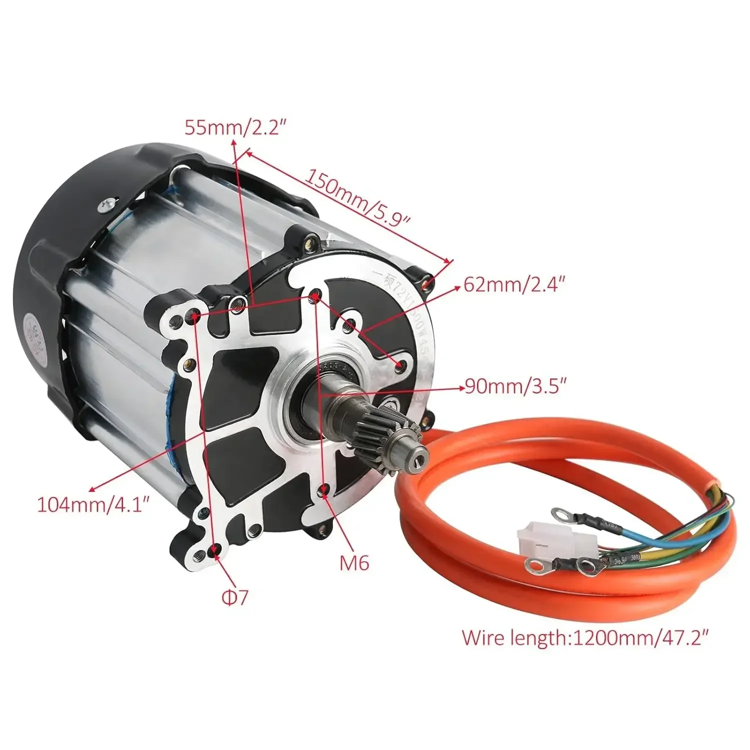 

72V1500W Brushless Motor Differential Gear Box for Go Kart ATV Trike 4 Wheelers Quad Buggy Lawn Tricycle Cart Vehicle Golf Cart
