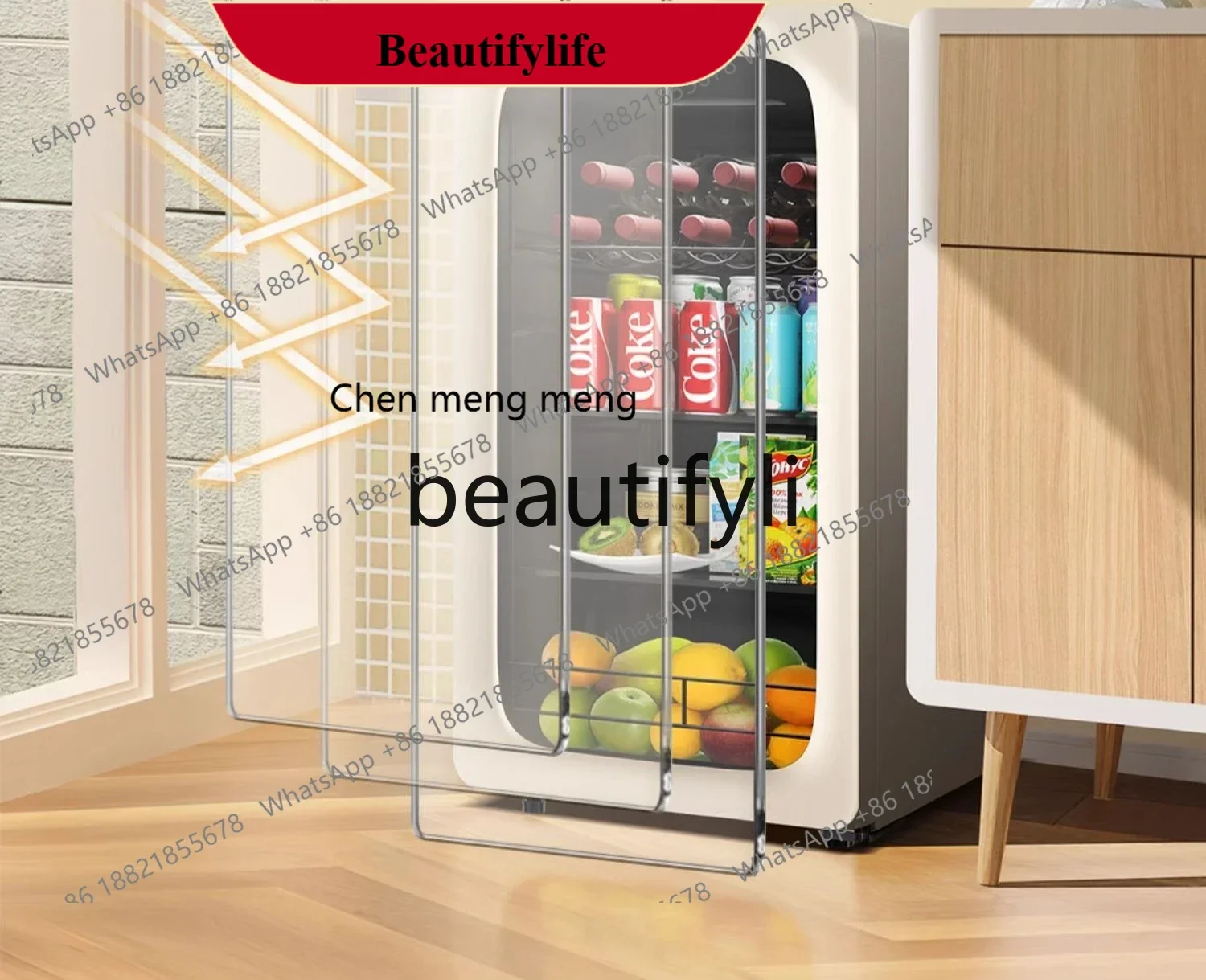 

AB02 92 liters household living room office fresh-keeping cabinet fashionable refrigerated small refrigerator