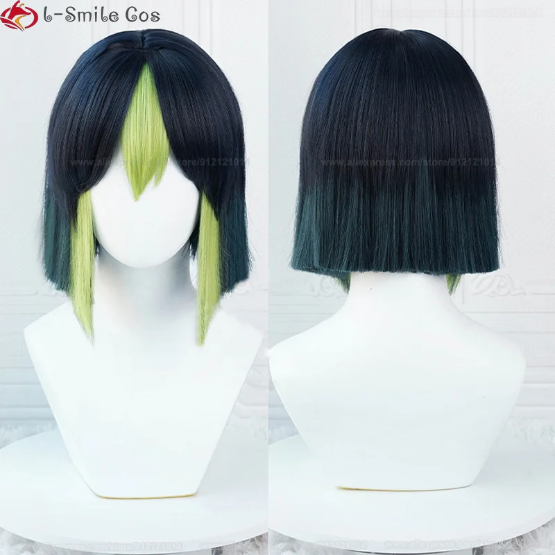 Tighnari Cosplay Wig Game  Sumeru Tighnari Short Heat Resistant Synthetic Hair Halloween Party Wigs Ear + Wig Cap