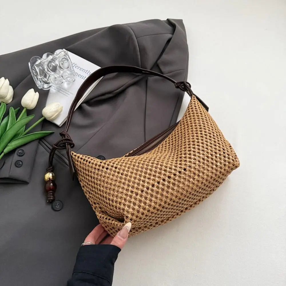 Модная сумка через плечо, плетеная соломенная сумка, летняя большая сумка, пляжная сумка, пляжная сумка, плетеная сумка под мышками, уличная одежда