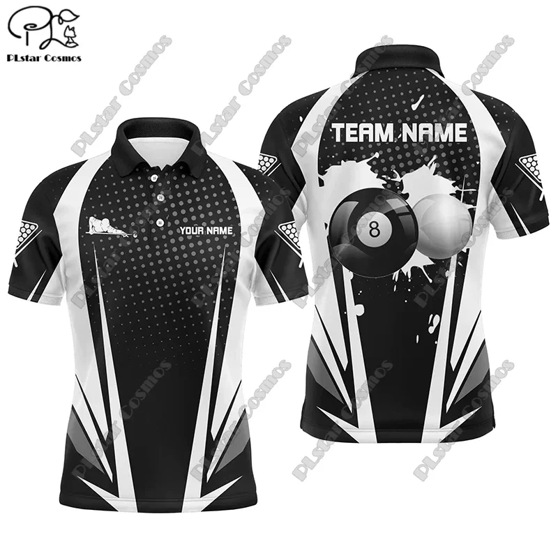 Men's Custom Name Polo Shirts Fun Billiard Jerseys Personalized Billiard Club League Shirts 3D Printed Polo Shirts T-Shirts t-2