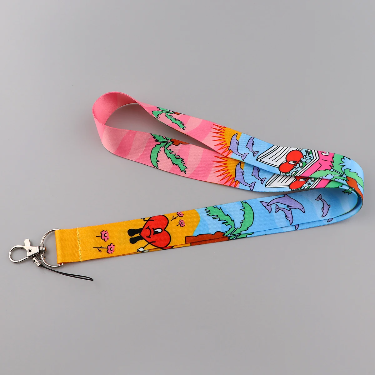 Cute Heart Lanyard Keychain For Car Keys Keyrings Student Campus ID Badge Holder Cute Bank Bus Business Card Cover Lanyard