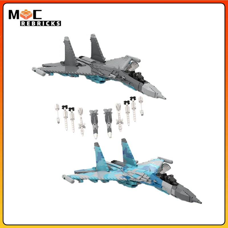 

WWII Aircraft MOC-156330 New SU-35 MOC Military Building Block Fighter Weapon Kit Display Model Bricks Toys for Boys Gifts