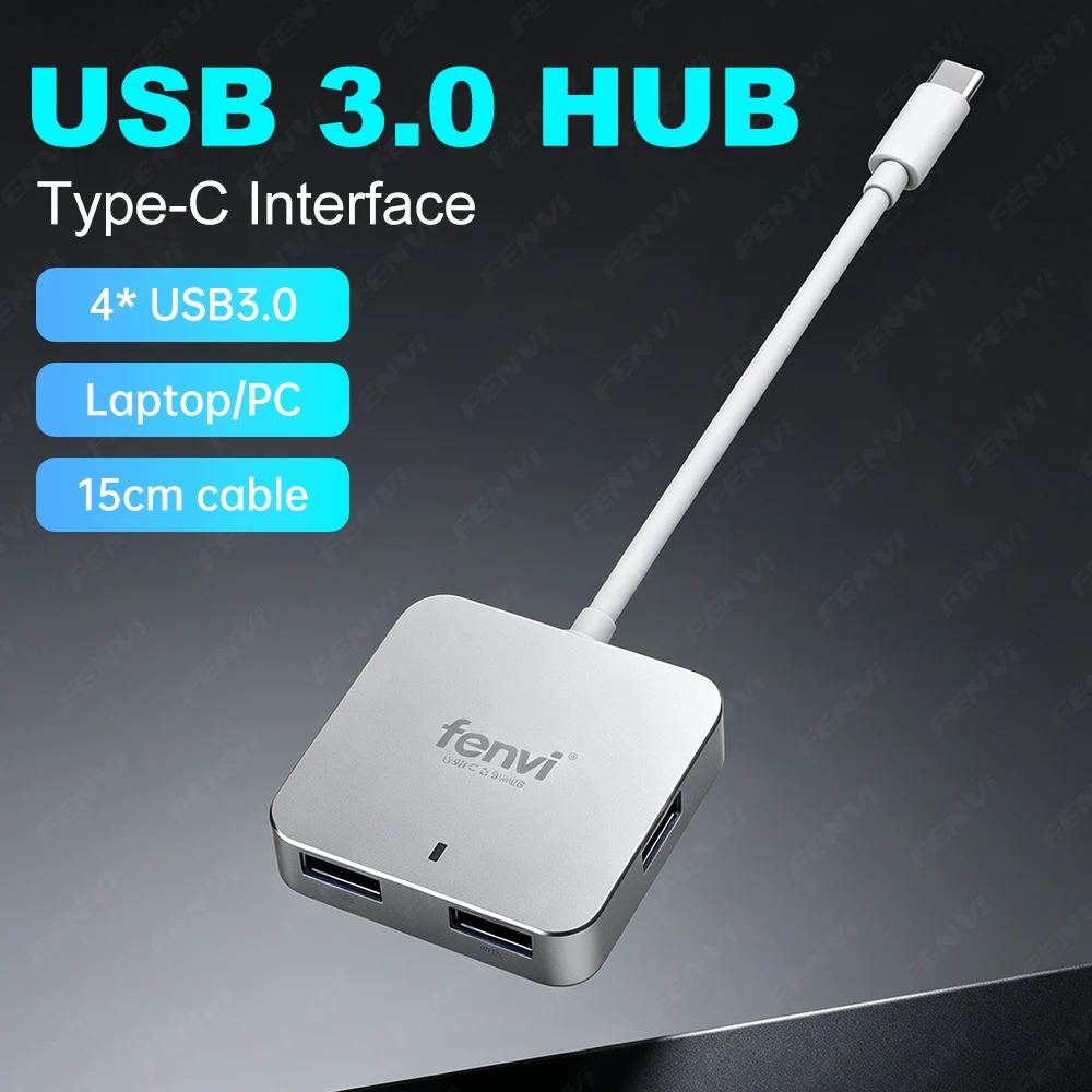 USB 3.0 to Type-C Interface High Speed Hub 4 Ports USB3.0 Splitter Adapter 15cm Cable For MacBook Pro iPad Pro Xiaomi USB Hub