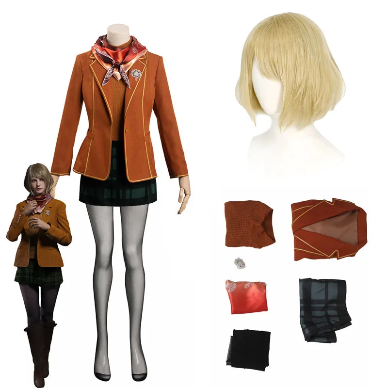 Gioco Ashley gary Costume Cosplay cappotto gonna abiti adulto male 4 Remake Halloween Carnival Party Suit donne ragazze travestimento